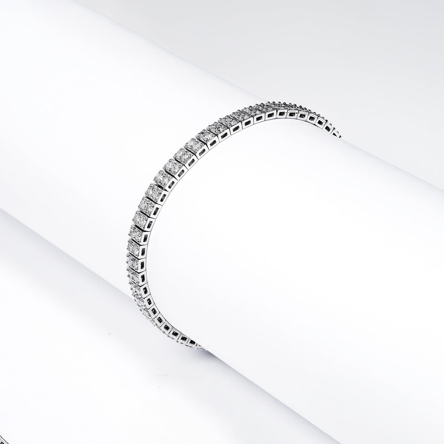 Diamond Tennis Bracelet 3 Carat Round Brilliant Single Row in 14k White Gold