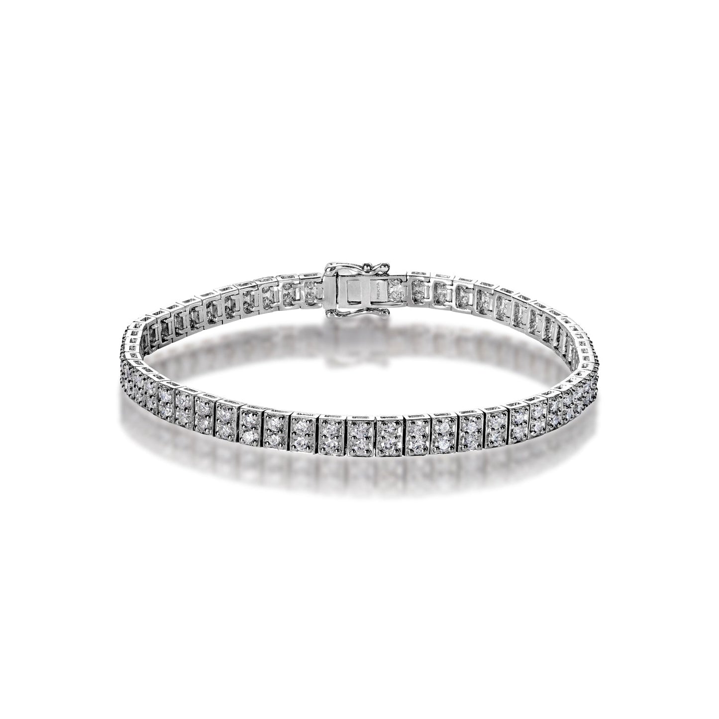 Diamond Tennis Bracelet 3 Carat Round Brilliant Single Row in 14k White Gold