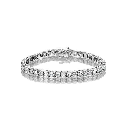 Diamond Tennis Bracelet  7 Carat Round Brilliant Single Row in Platinum