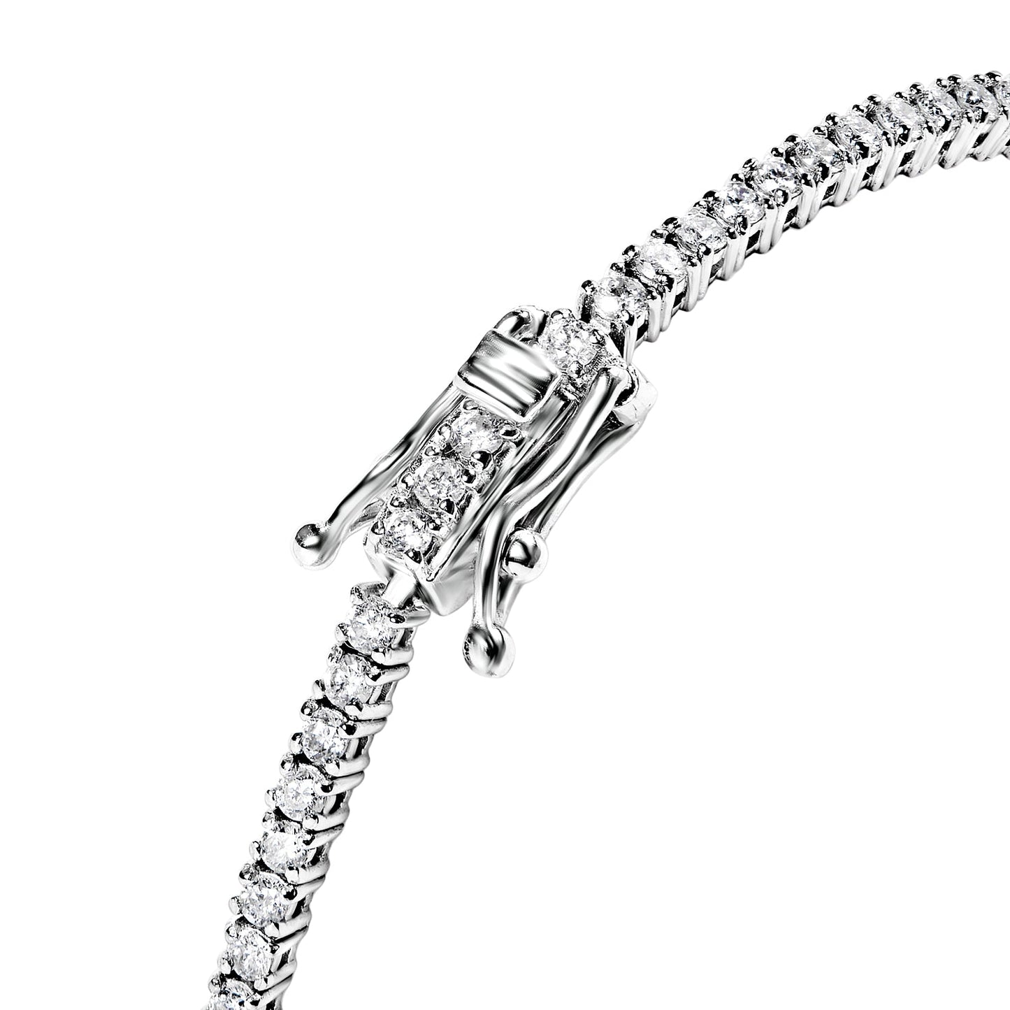 Whisper Thin Diamond Tennis Bracelet 1.50 Carat Round Brilliant Single Row in 14k White Gold