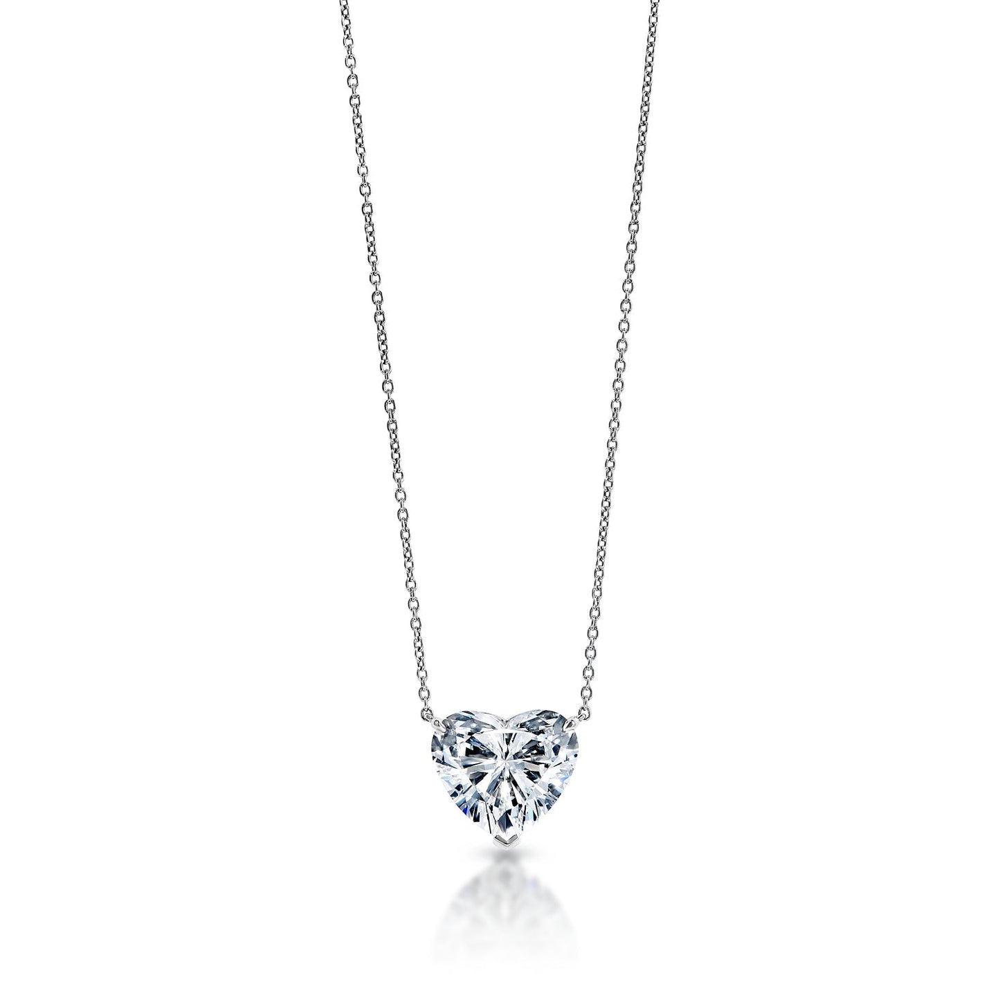 10 Carat Heart Shape Lab-Grown Diamond Pendant Necklace Front View