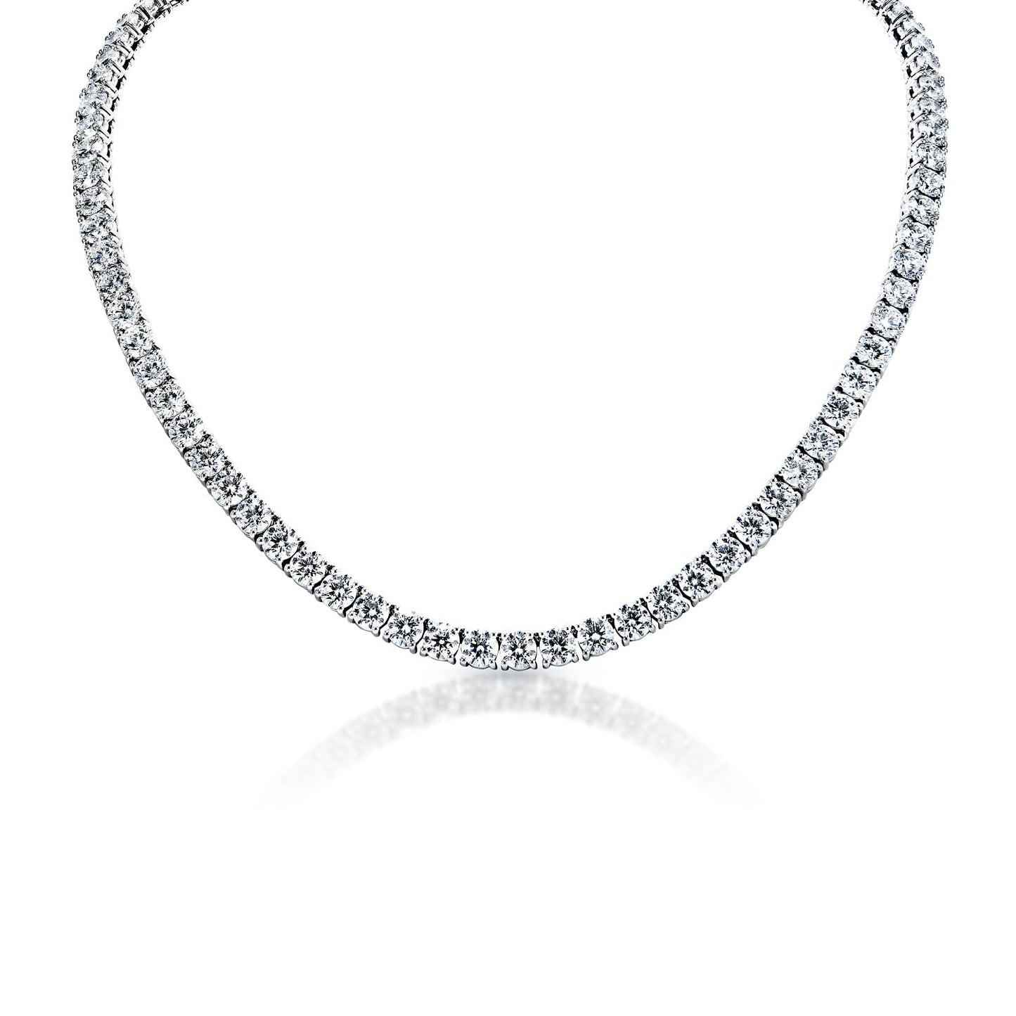 87 Carat Round Brilliant Lab Grown Diamond Tennis Necklace 