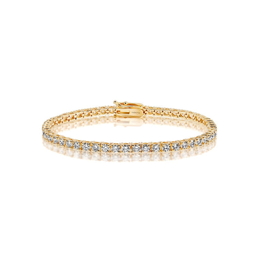 Diamond Tennis Bracelet 5.50 Carat 11 Pointer Each Stone Round Brilliant in 14k Yellow Gold