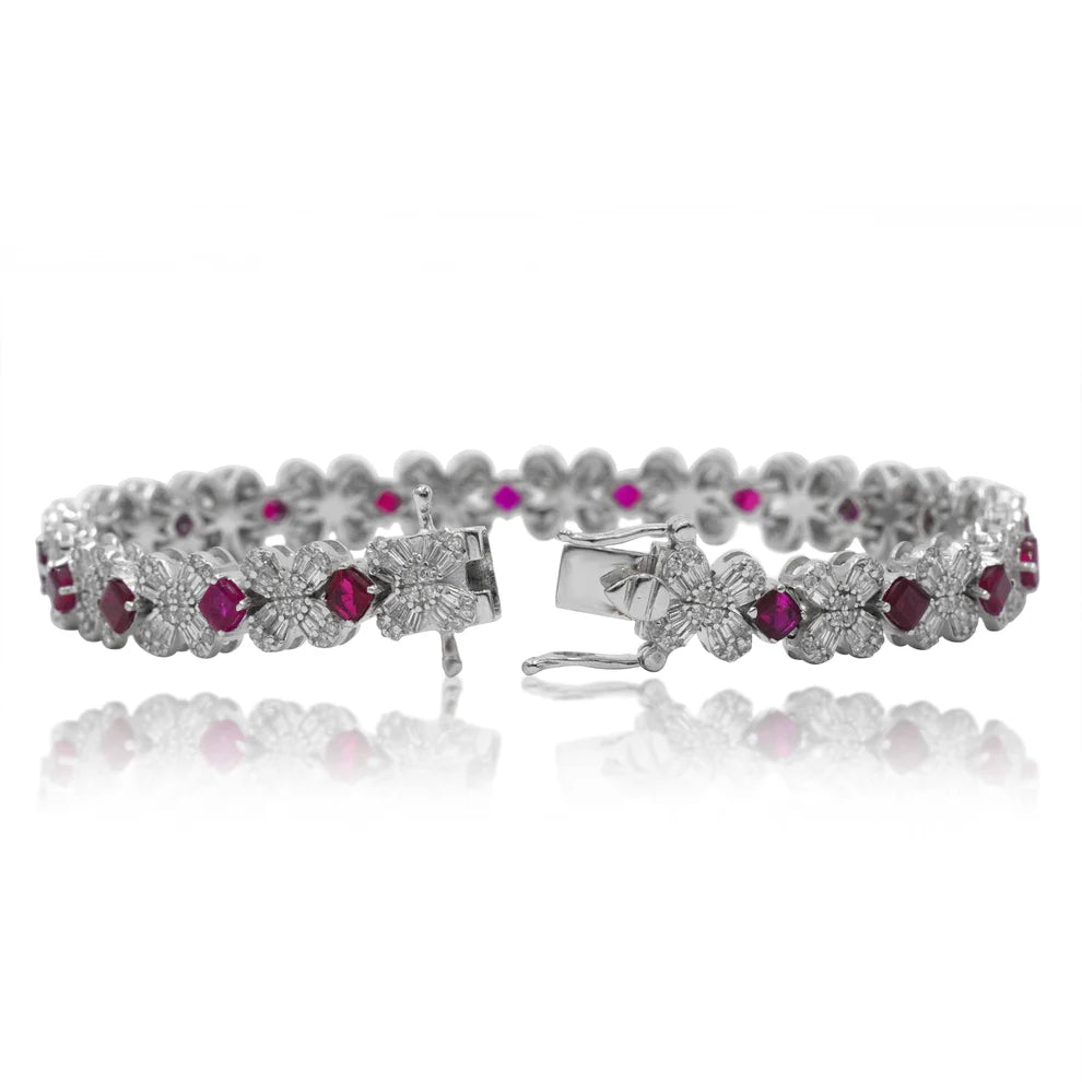  Asscher Cut Ruby & Diamond Bracelet back