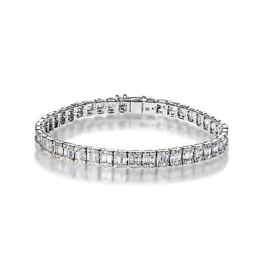 Averi 5 Carat Combine Mix Shape Single Row Diamond Tennis Bracelet Front