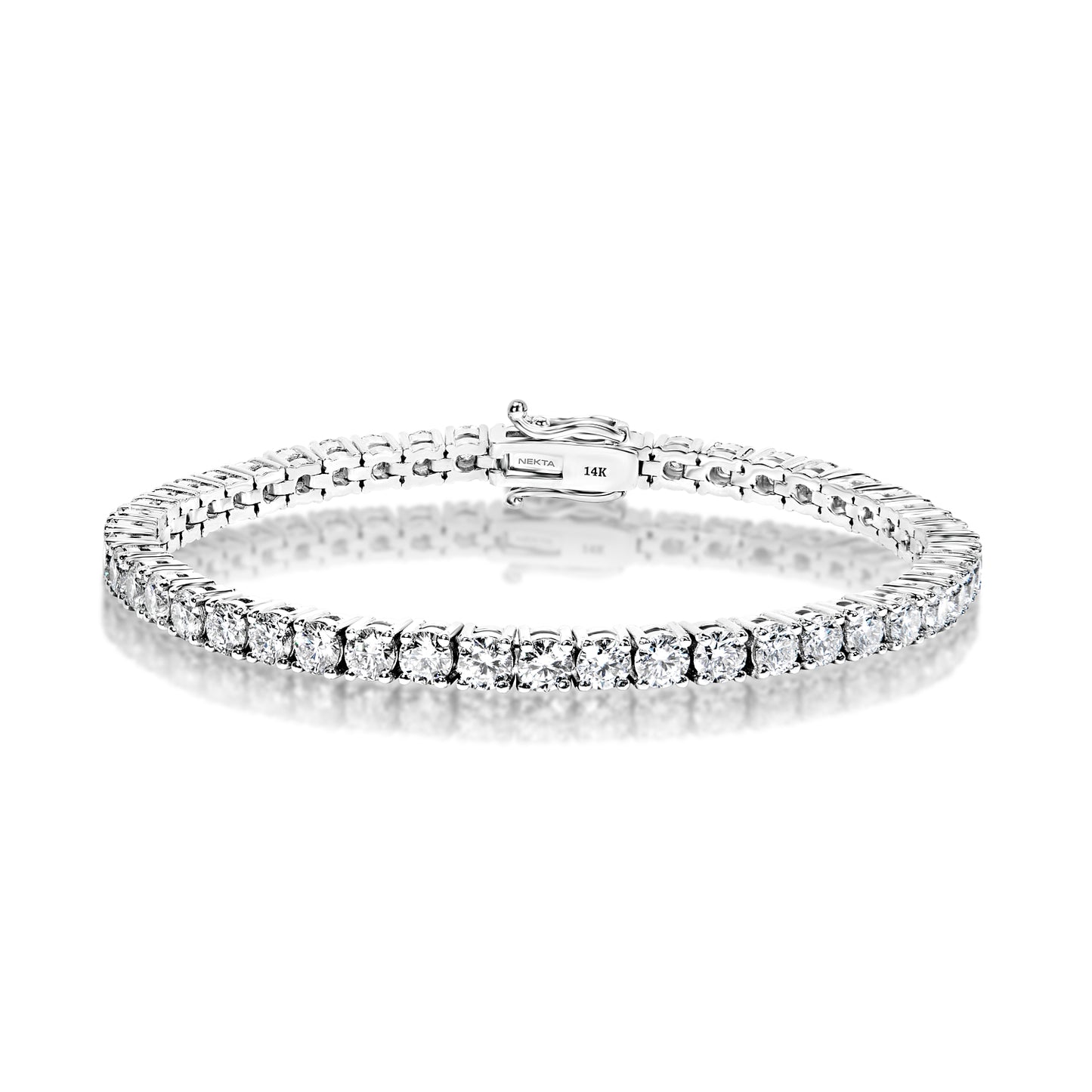 13 Carat Round Brilliant Lab-Grown Diamond Tennis Bracelet Front