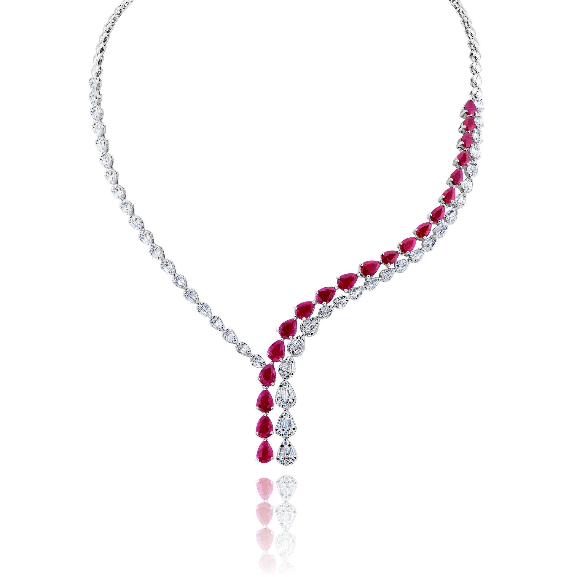 11.50 Carats RUBY Pear Shape Gemstone Necklace