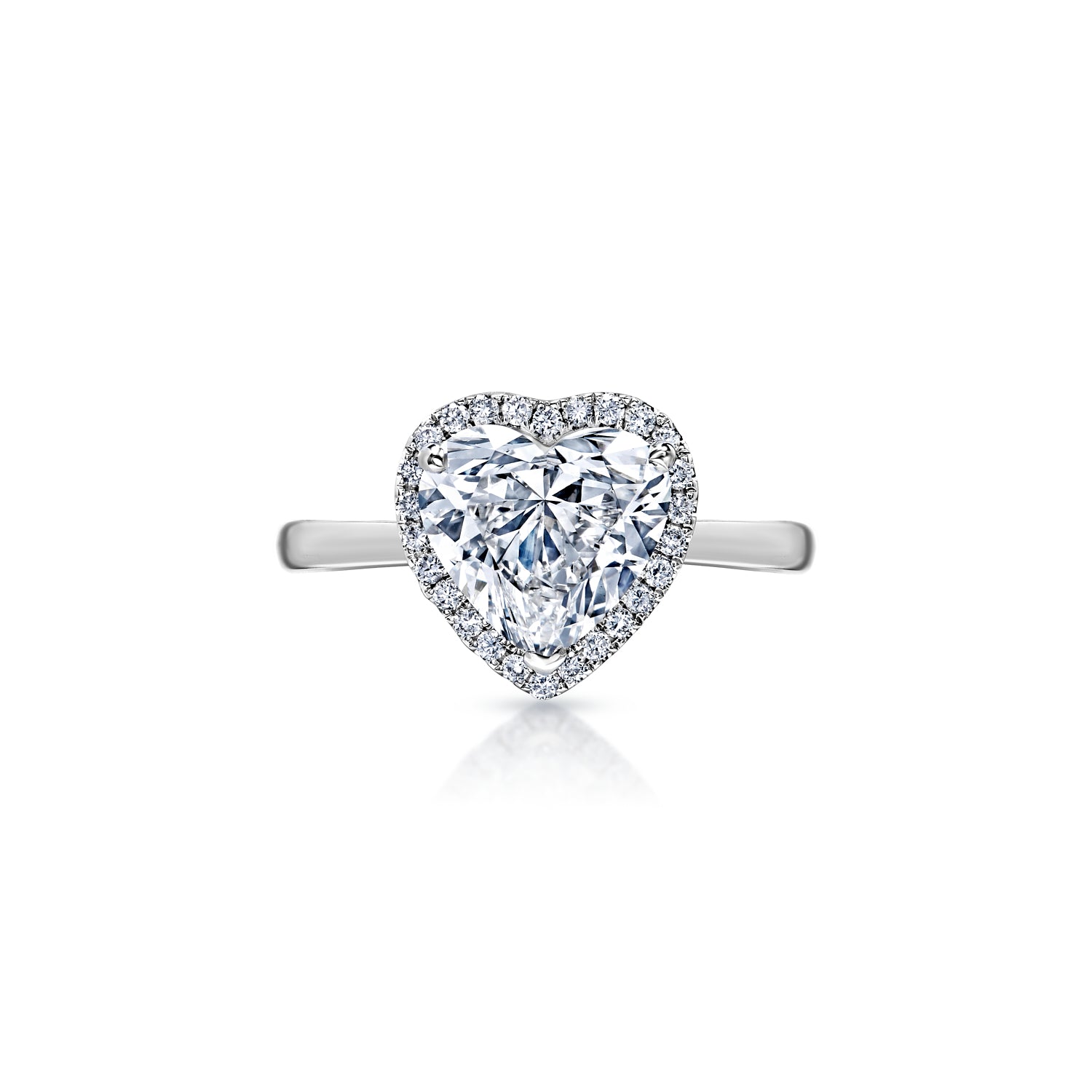 3 Carat Heart Shape Lab Grown Diamond Engagement Ring Front