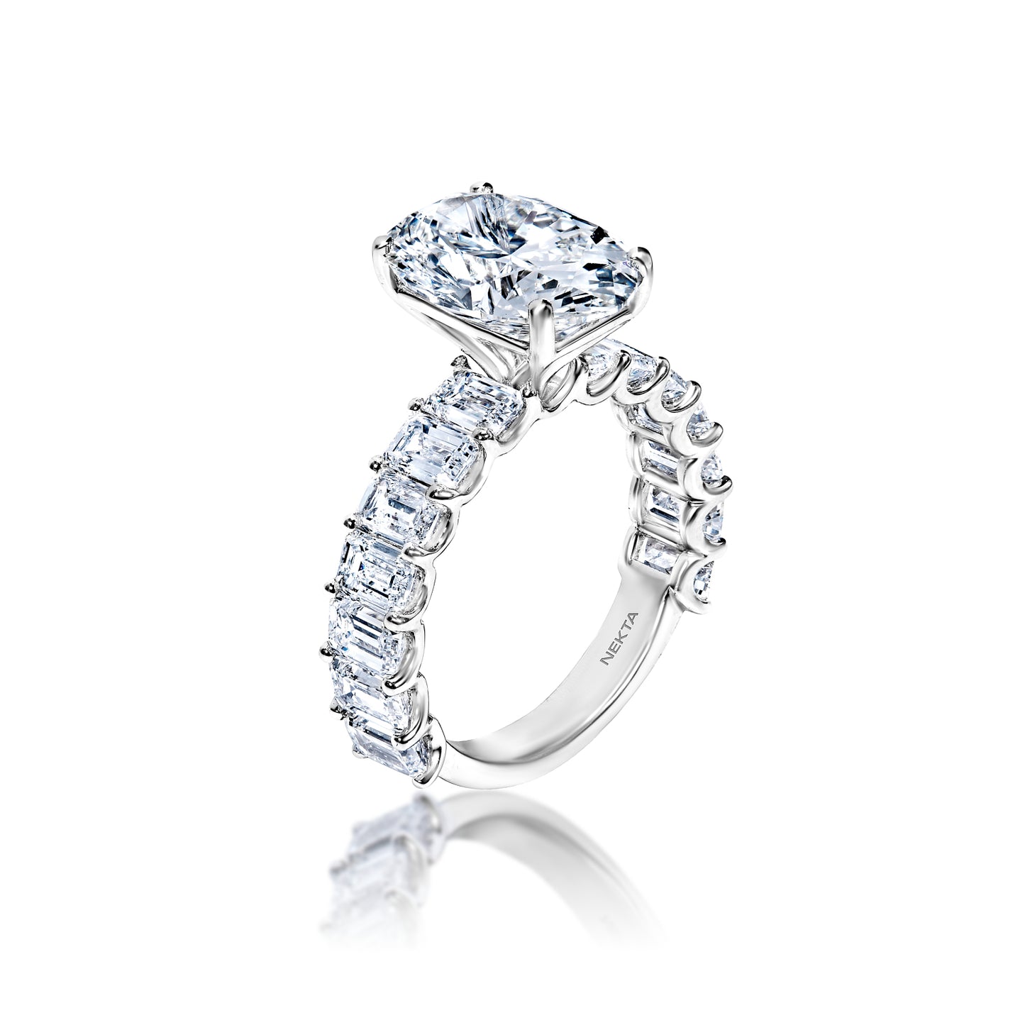 7 Carat Oval Cut Lab-Grown Diamond Engagement Ring in 14k White Gold