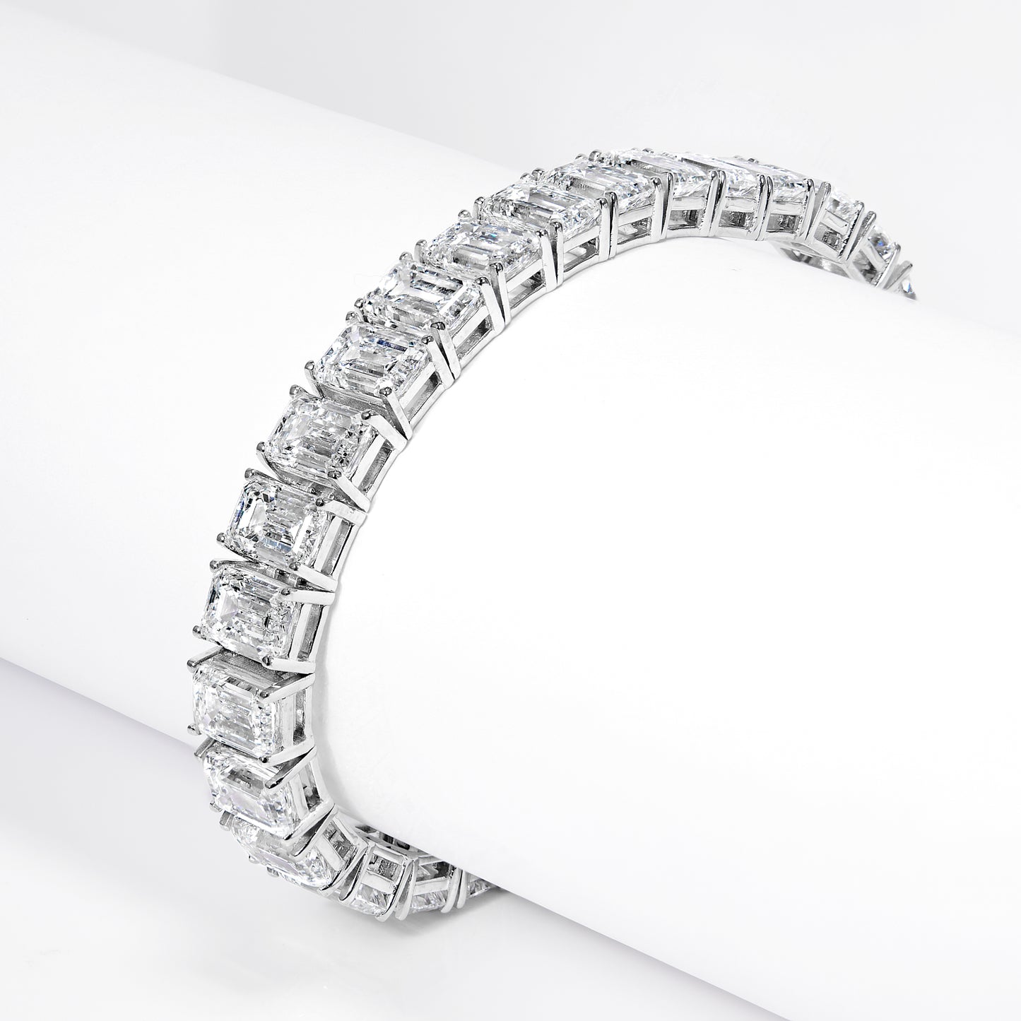 46 Carat Emerald Cut Lab-Grown Diamond Tennis Bracelet