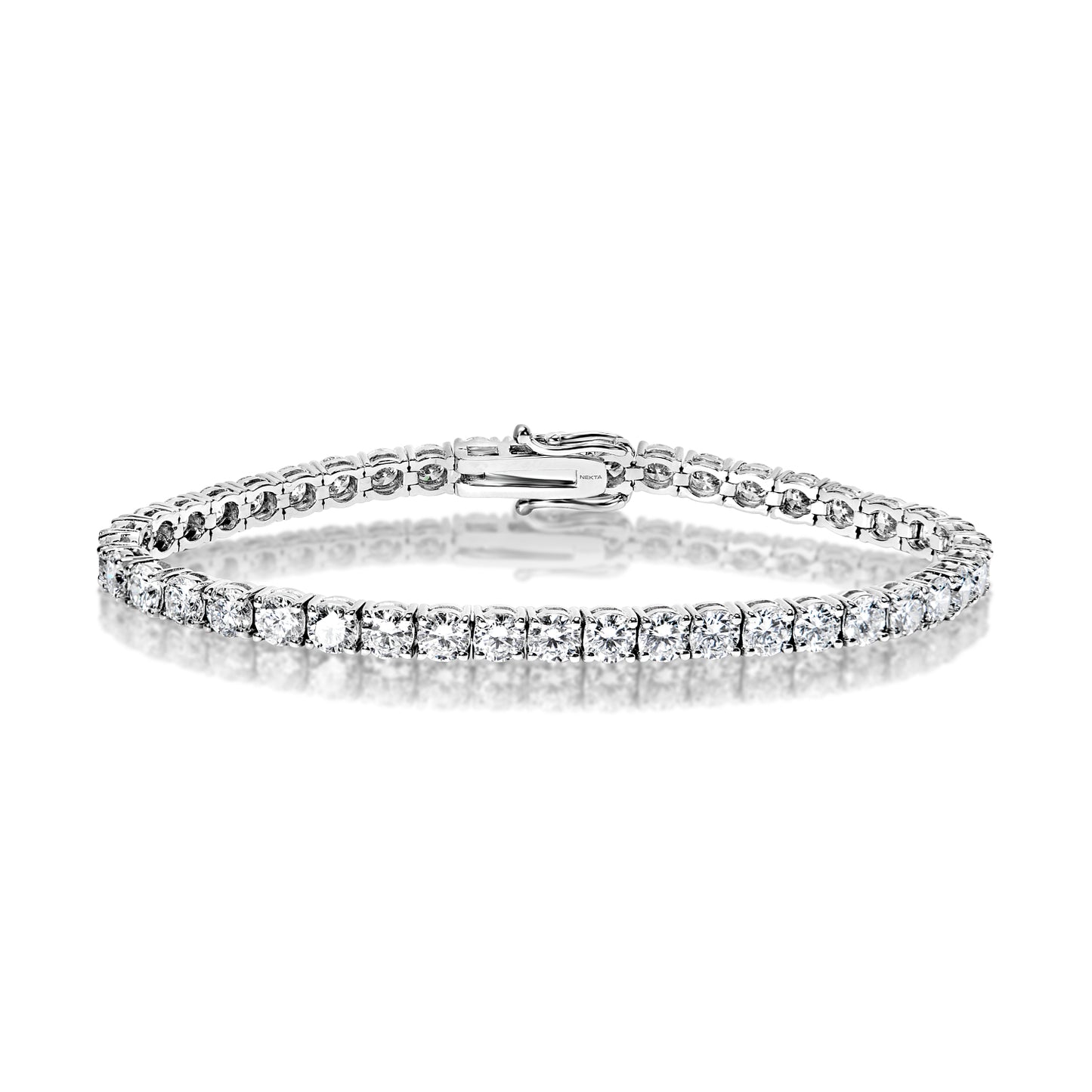 10 Carat Round Brilliant Lab Grown Diamond Tennis Bracelet Front