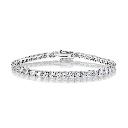 10 Carat Round Brilliant Lab Grown Diamond Tennis Bracelet Front