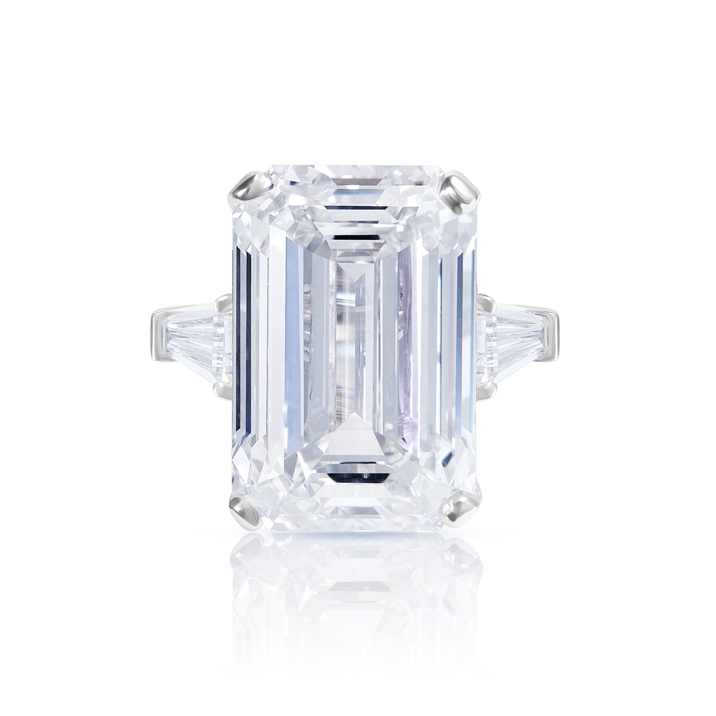 19 Carats Emerald Cut Lab Grown Diamond Engagement Ring. IGI Certified