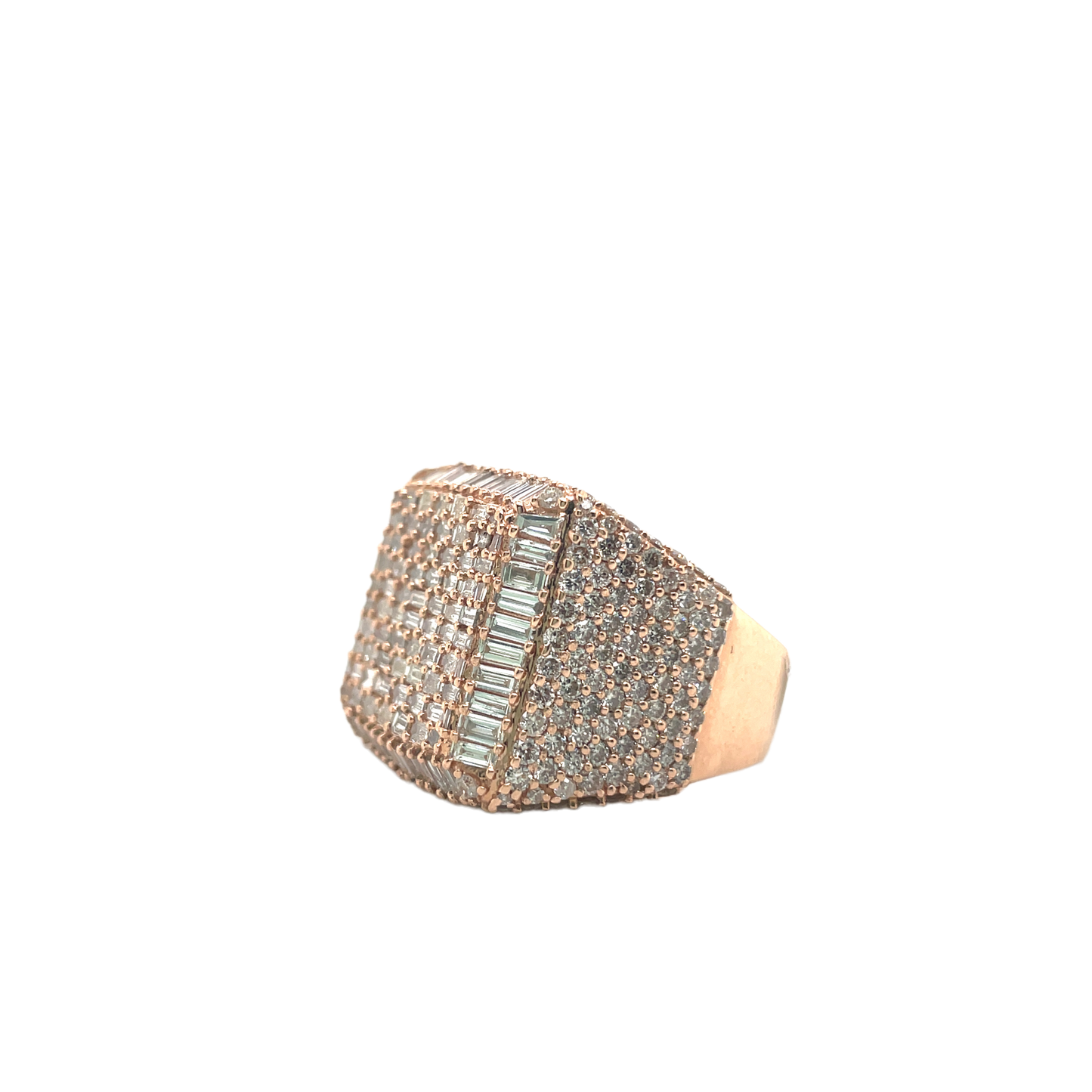 Rose Gold Huge Baguette Ring