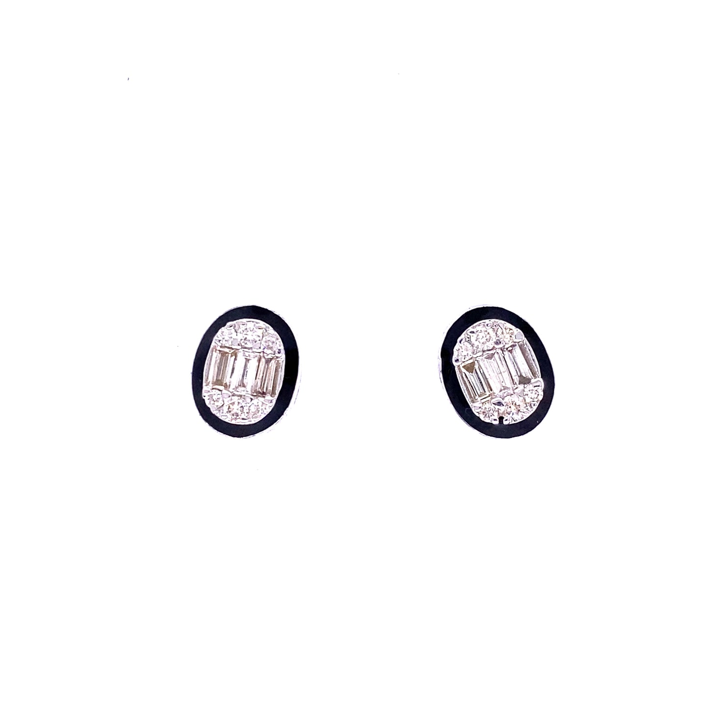 Oval Multi-Diamond Stud Earrings .40 ct Combination-cut