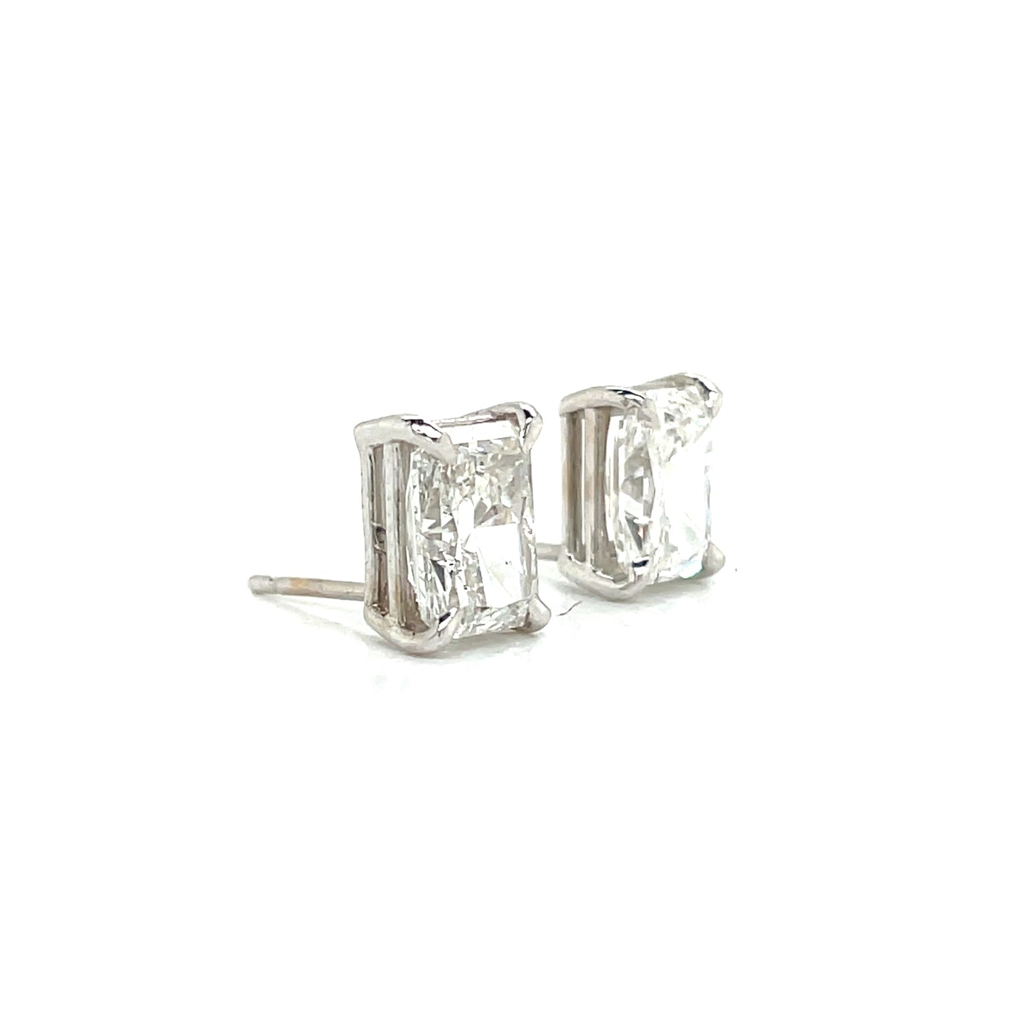 Rectangle cut Diamond earrings