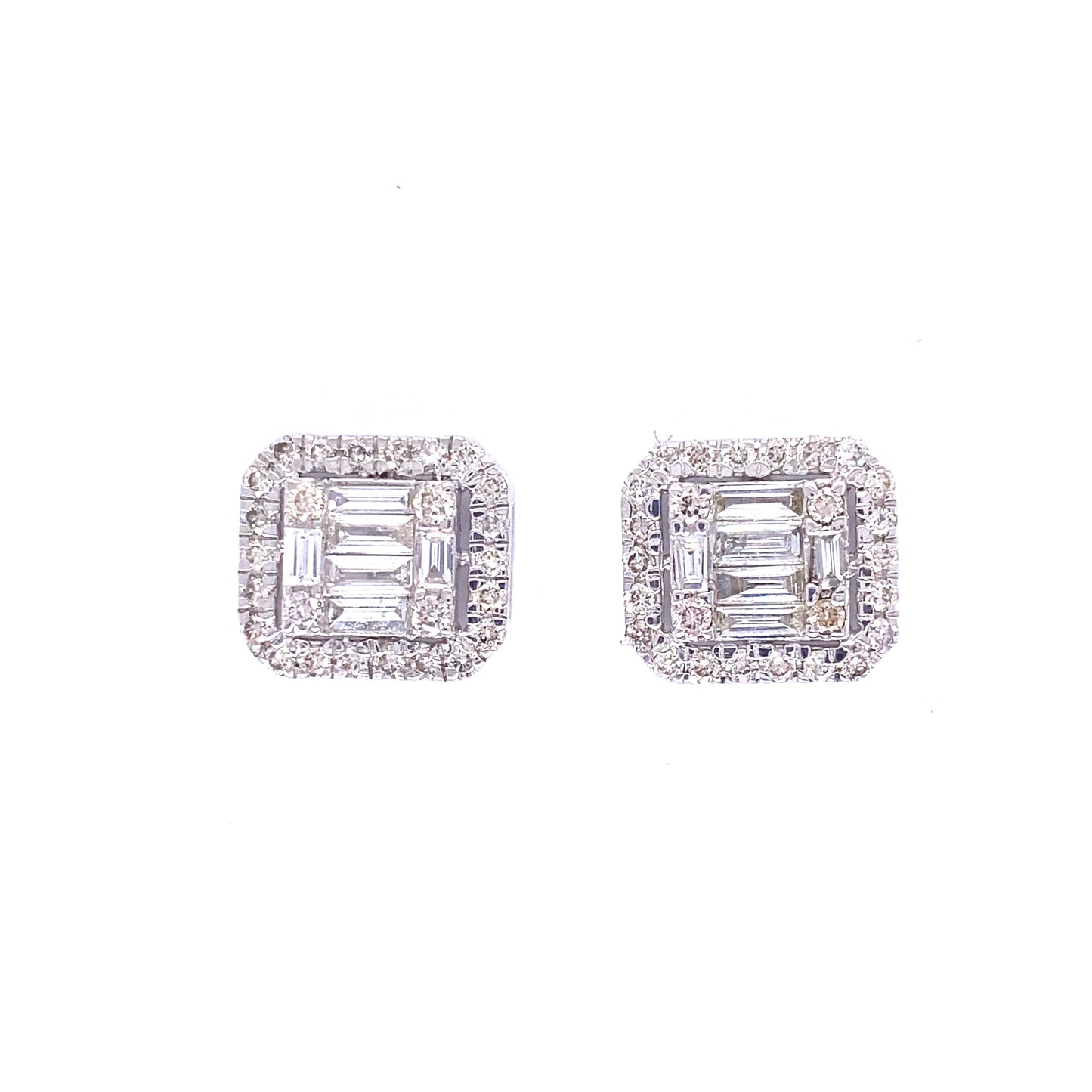 Illusion Earrings 1.45 carat rectangle studs