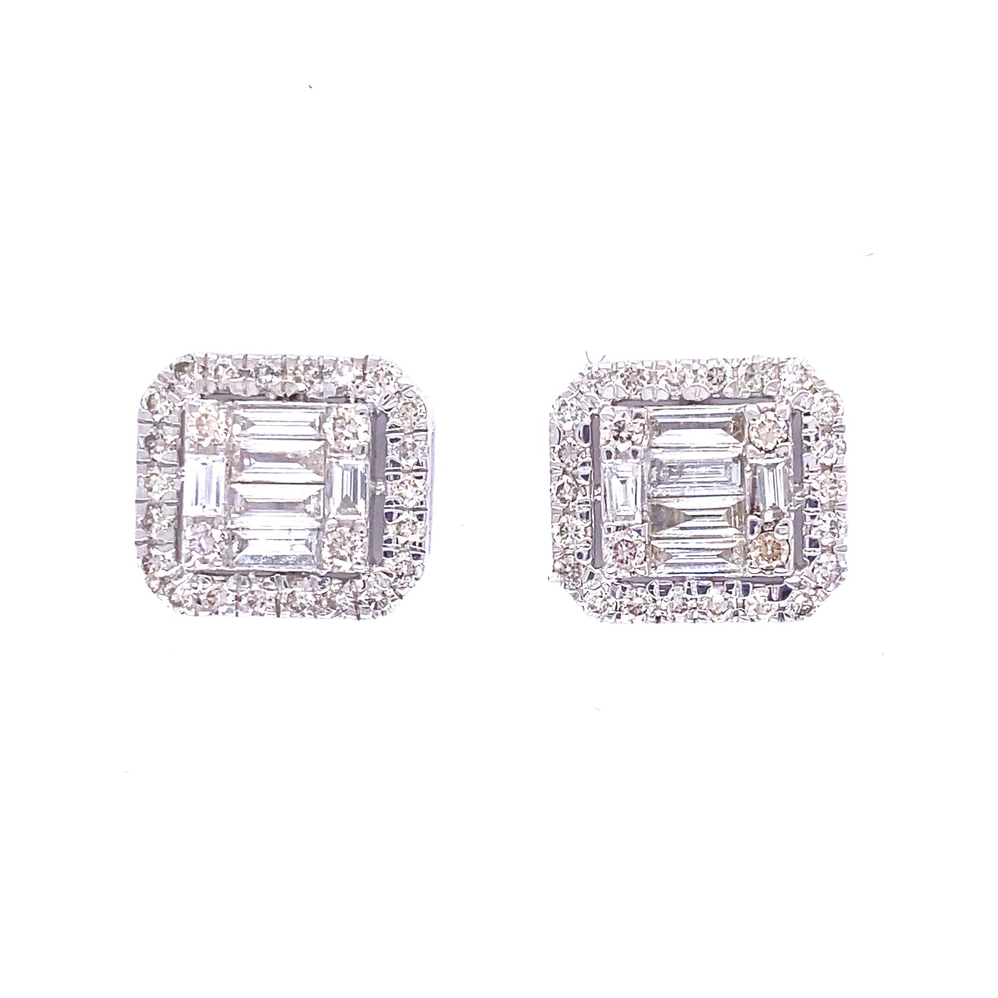 Illusion Earrings 1.45 carat rectangle studs