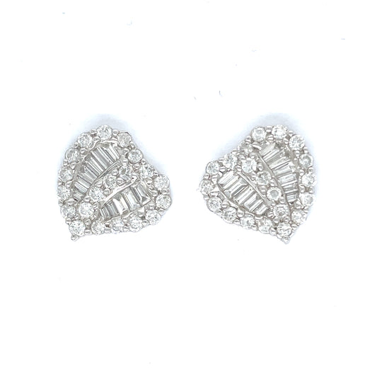 Curved Heart Diamond Earrings